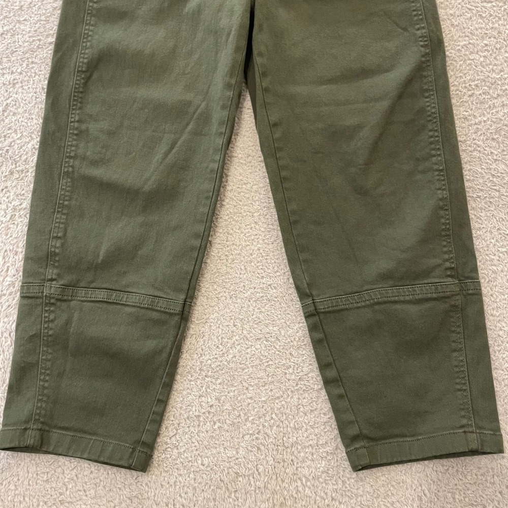 Everlane The Utility Barrel Pant Womens 4R Green High Rise Organic Cotton - Picture 5 of 13